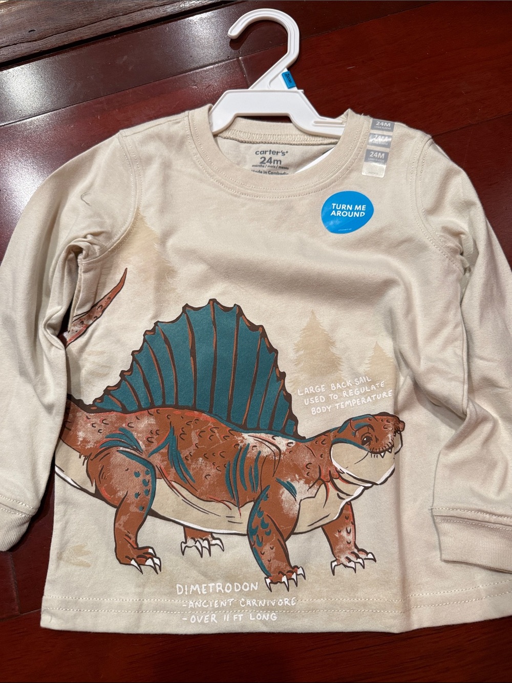 Carter's Cream Long-Sleeve Dimetrodon Graphic Tee
